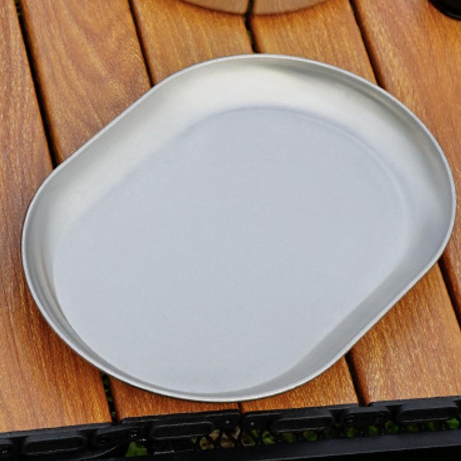 Camping Cooking Dishes - Outdoor Stainless Steel Camping Plate Easy