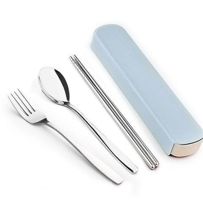 Camping Cooking Cutlery Set - 4Pcs/Set Stainless Steel Chopsticks Spoon Fork