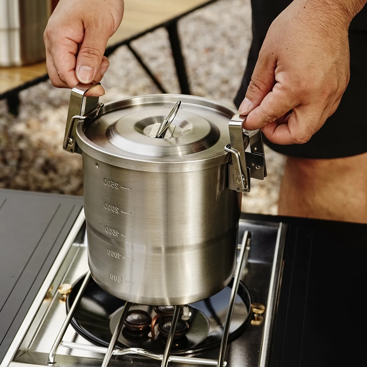 Camping Hanging Cooking Pot - Outdoor Camping 304 Stainless Steel Portable