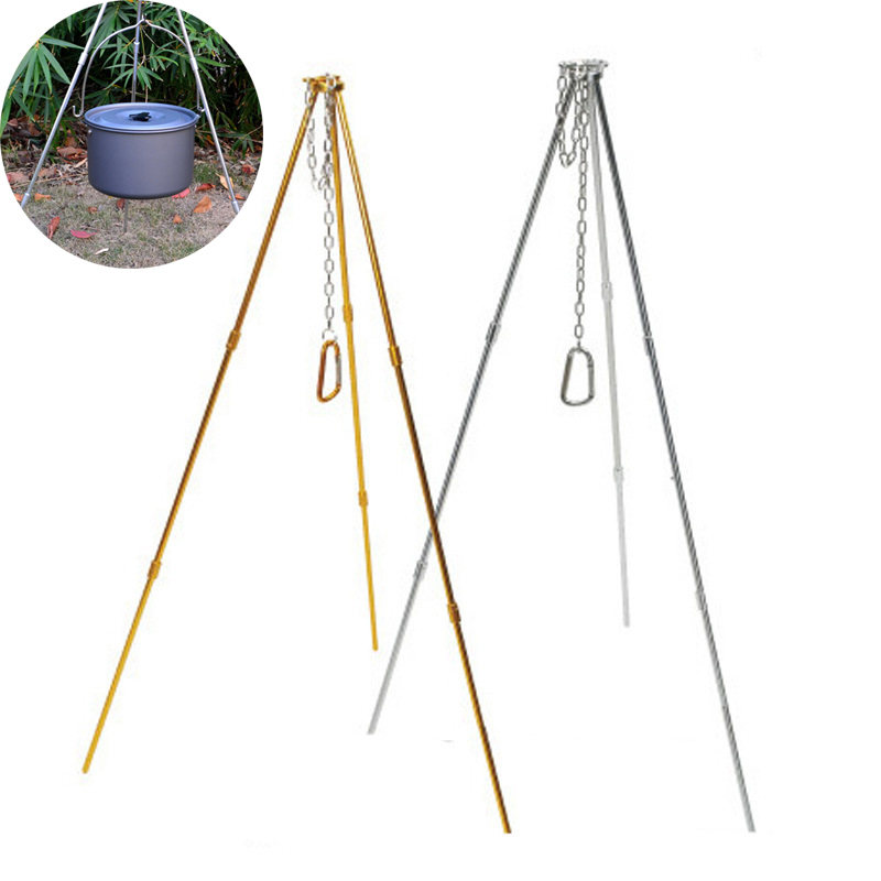 Camping Hanging Cooking Pot - Outdoor Camping Tripod, Durable, Portable, Picnic