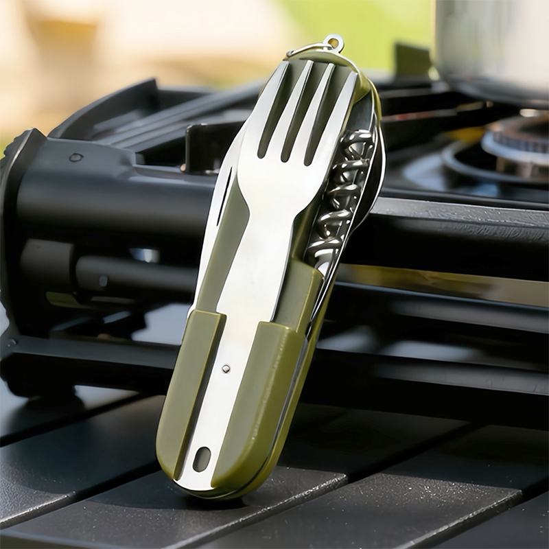 Camping Cooking Cutlery Set - New Stainless Steel 7In1 Camping Cutlery