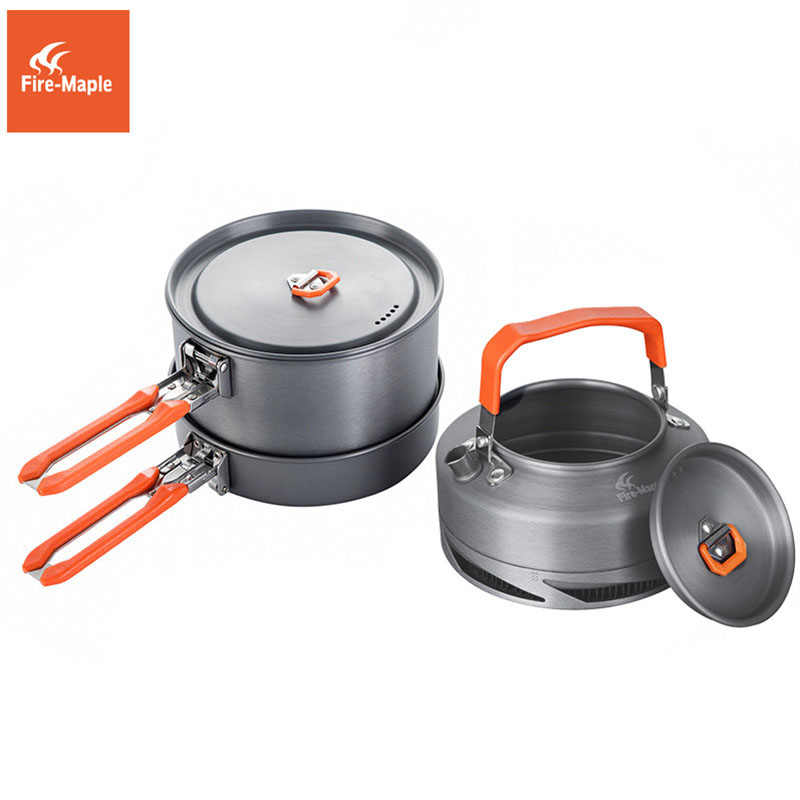 Camping Cooking Set With Kettle - Fire Maple Camping Cookware Utensils Dishes