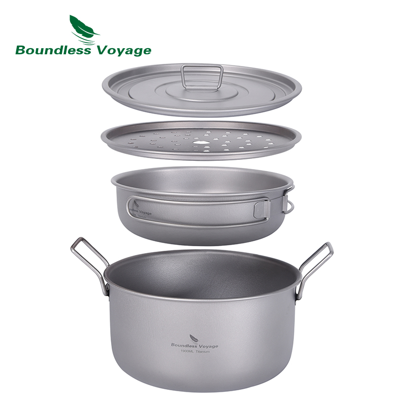 Camping Cooking Gadgets - Boundless Voyage Camping Cooking Pot Multifunctional