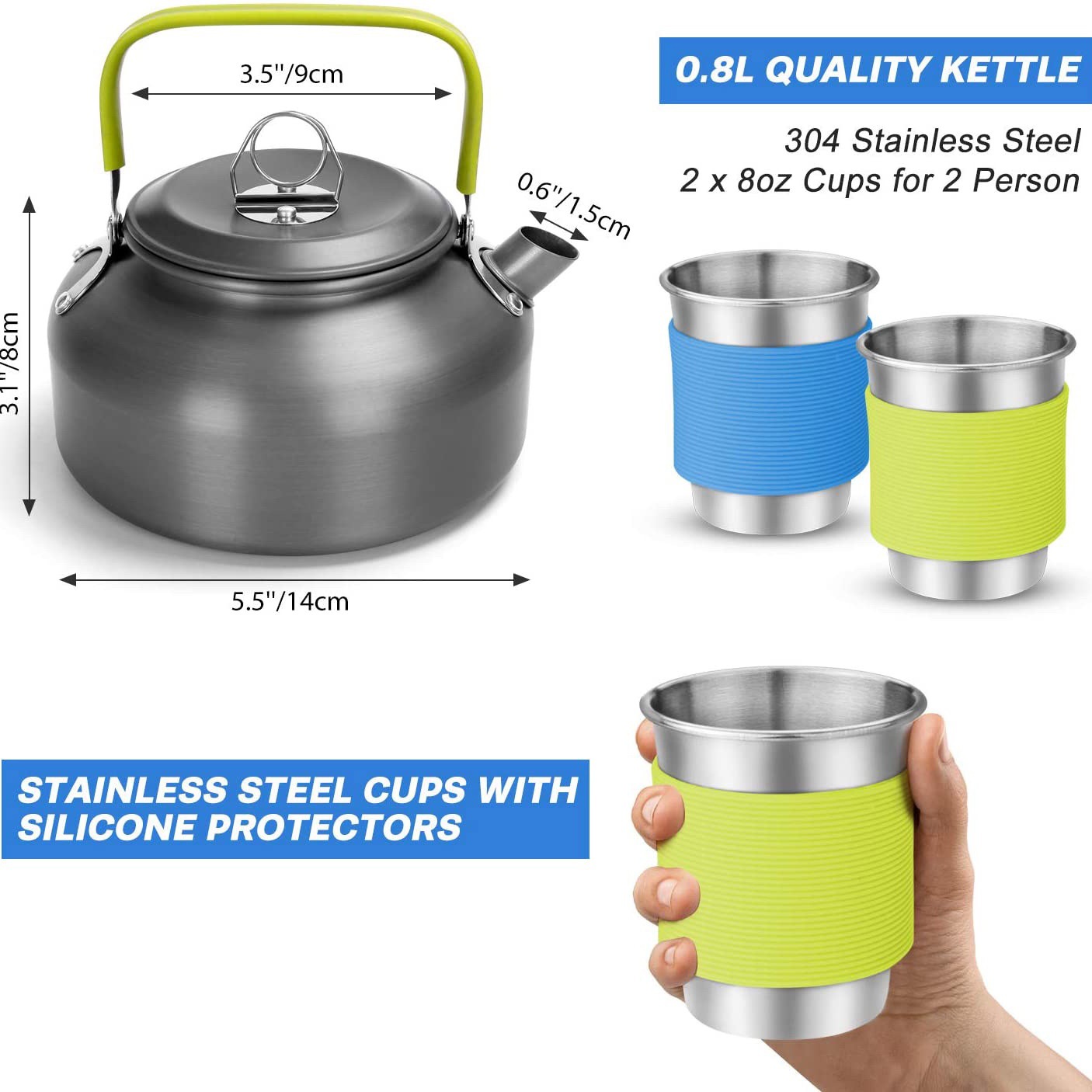 Outdoor Camping Cook Set with  - Camping Cooking Set With Kettle ulasan dan harga