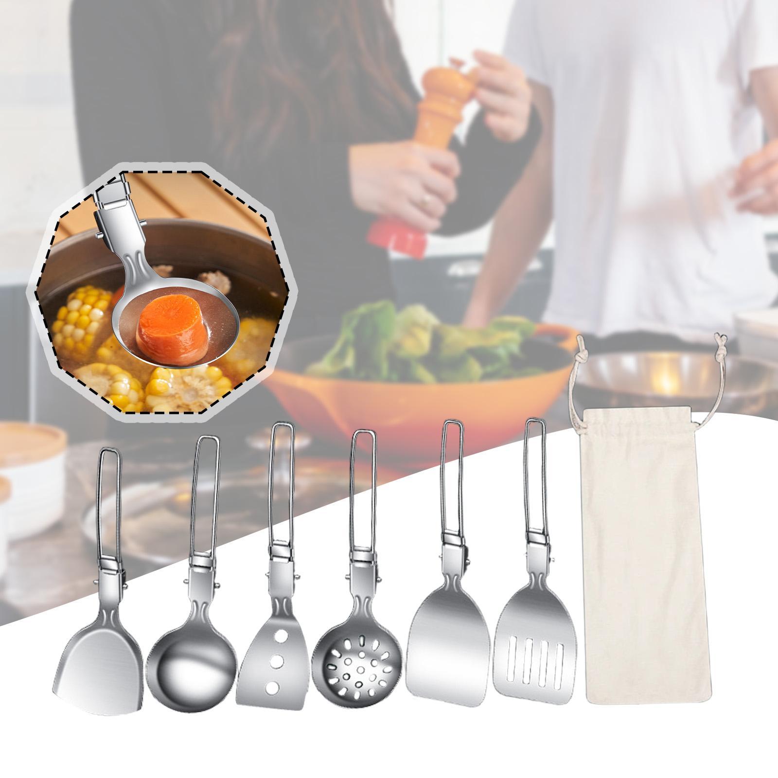 7Pcs Camp Cooking Utensil Set  - Camping Cooking Essentials Kit ulasan dan harga