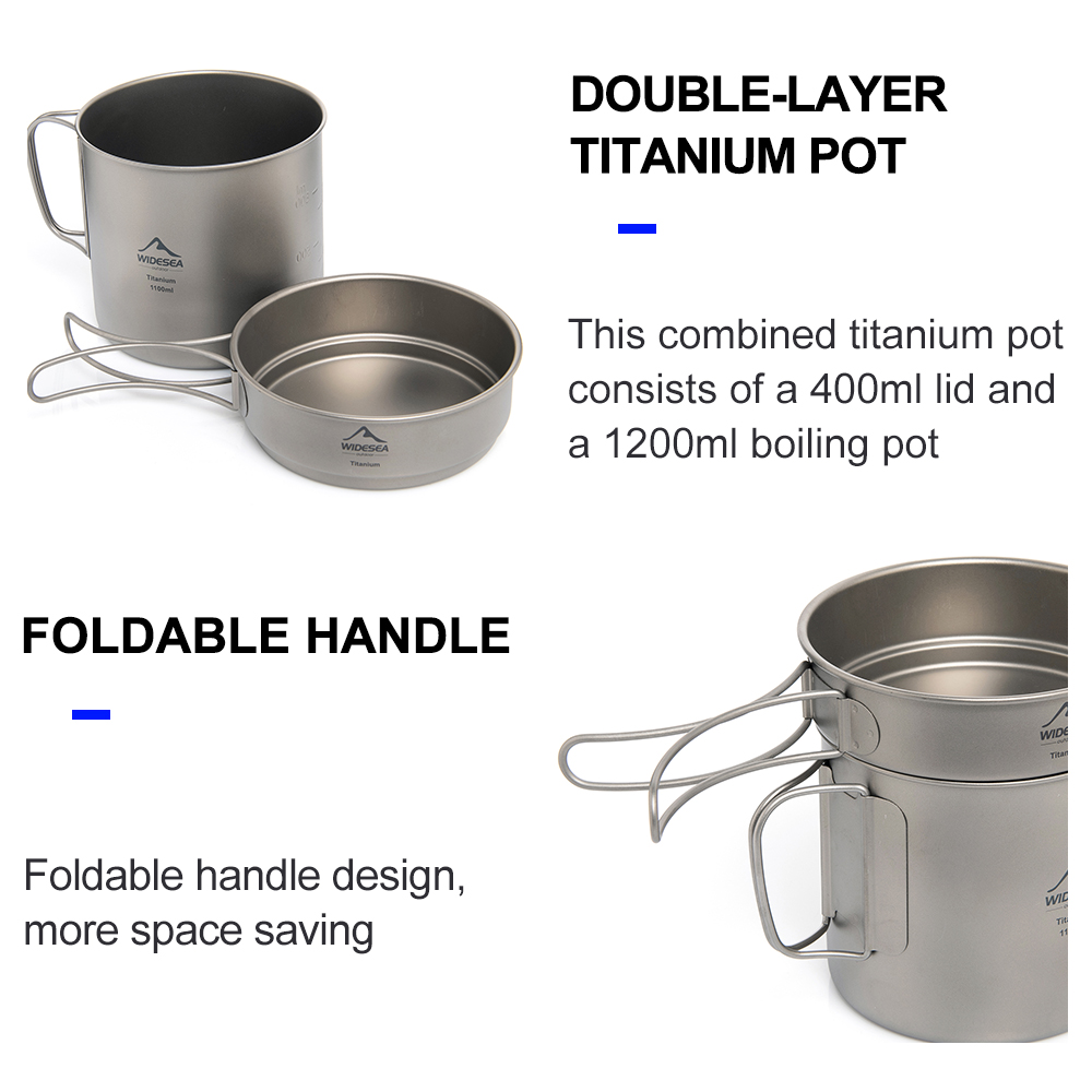 Widesea Ultralight Titanium Ca - Camping Cooking Set Stainless Steel ulasan dan harga