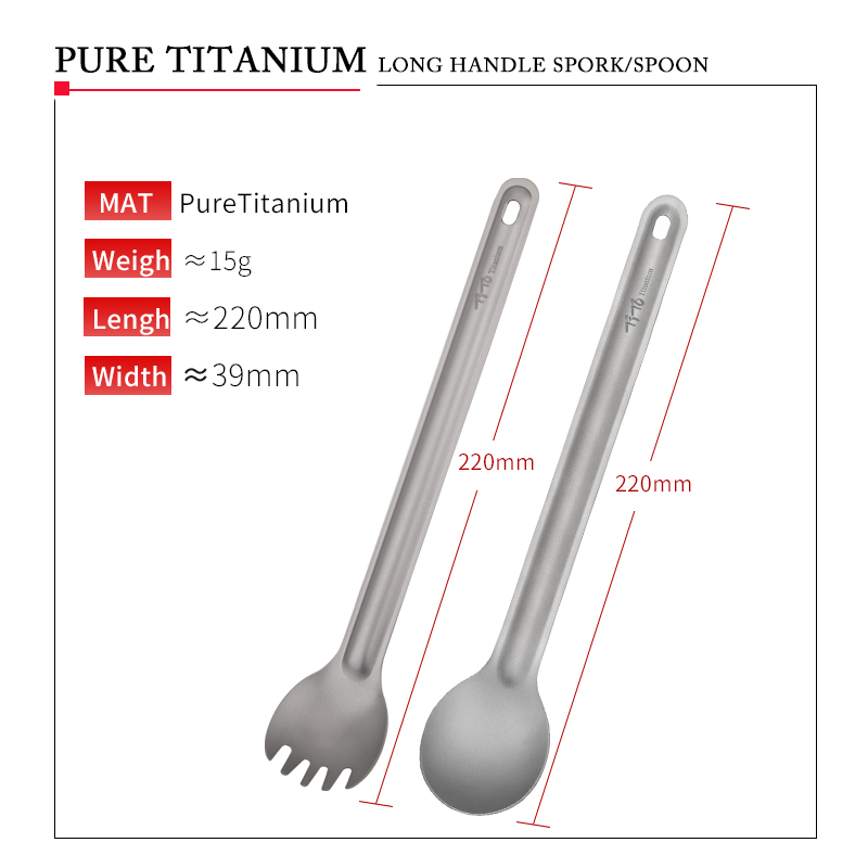 TiTo Titanium Spork Spoon Long - Camping Cooking Gadgets ulasan dan harga