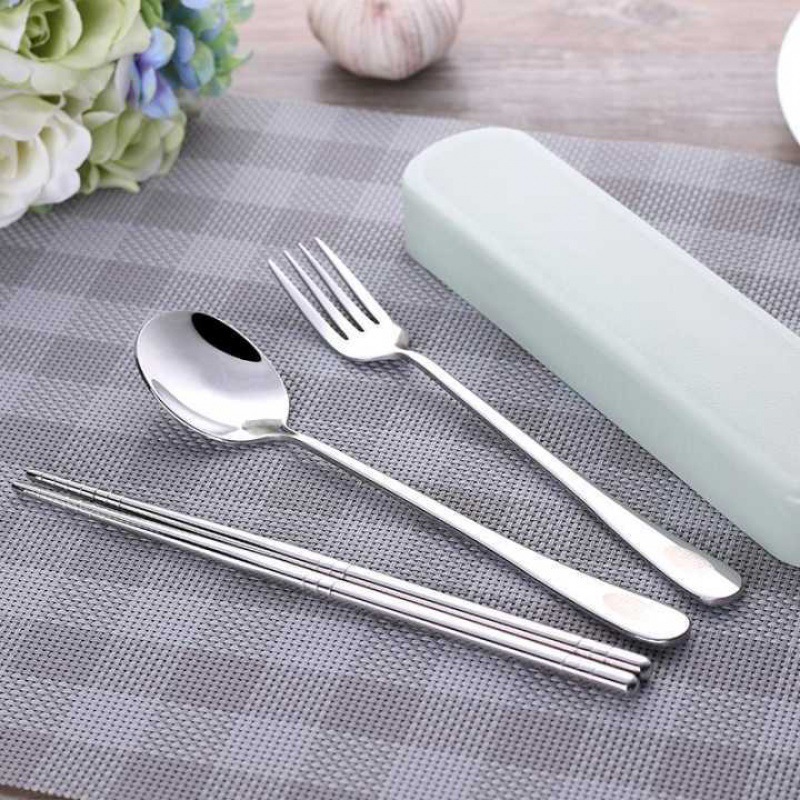 4Pcs/Set Stainless Steel Chops - Camping Cooking Cutlery Set ulasan dan harga