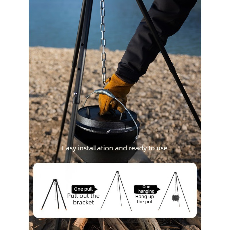 Aluminum Alloy Hanging Pot Bra - Camping Hanging Cooking Pot ulasan dan harga