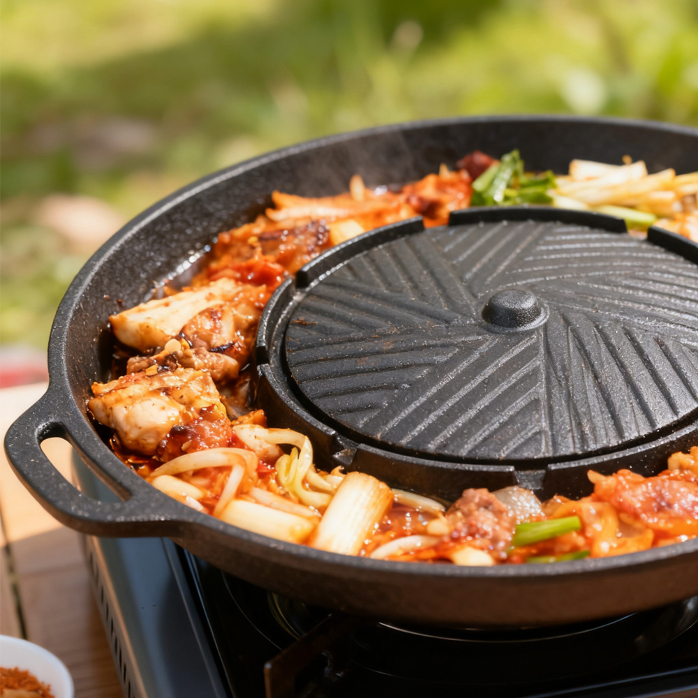 KOSUN Korean BBQ Grill Pan 2 i - Camping Cooking Tray ulasan dan harga