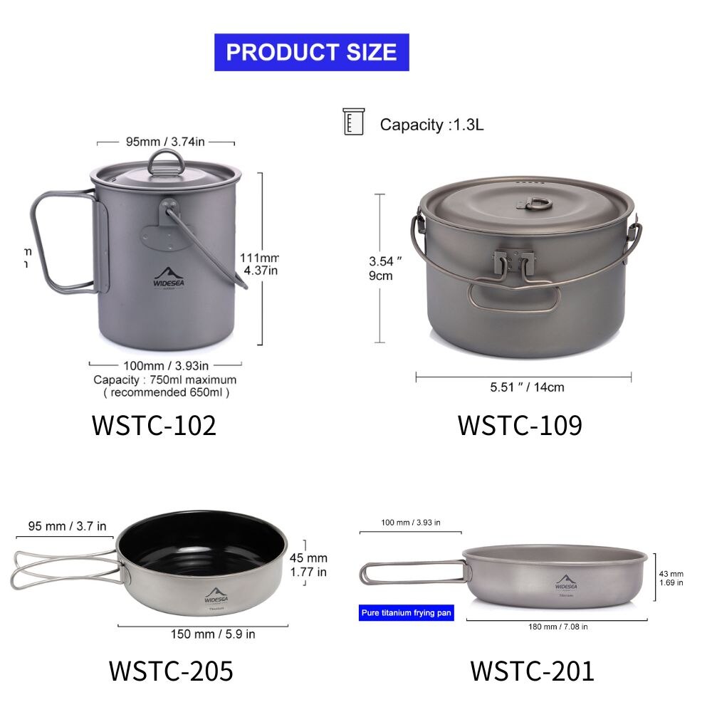 Widesea Camping Tableware Tita - Camping Cooking Set Stainless Steel ulasan dan harga