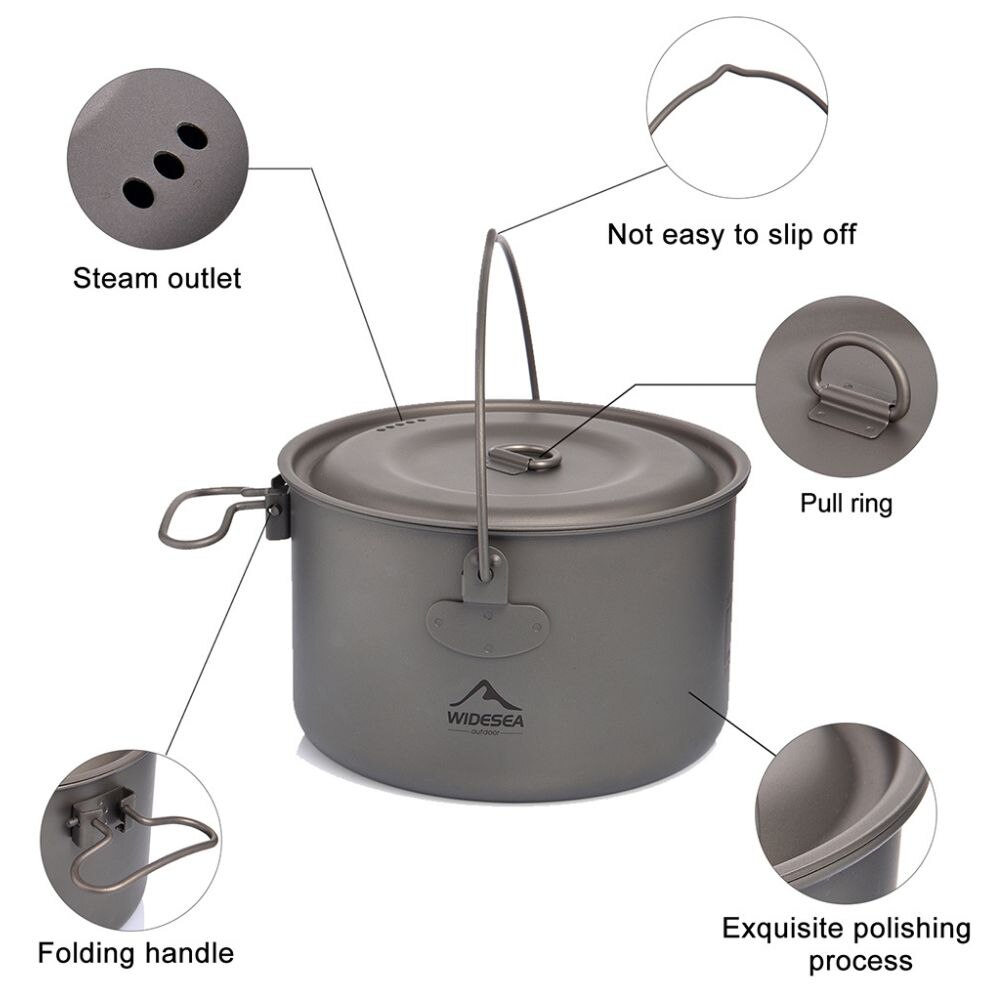 Widesea Camping Tableware Tita - Camping Cooking Set Stainless Steel ulasan dan harga