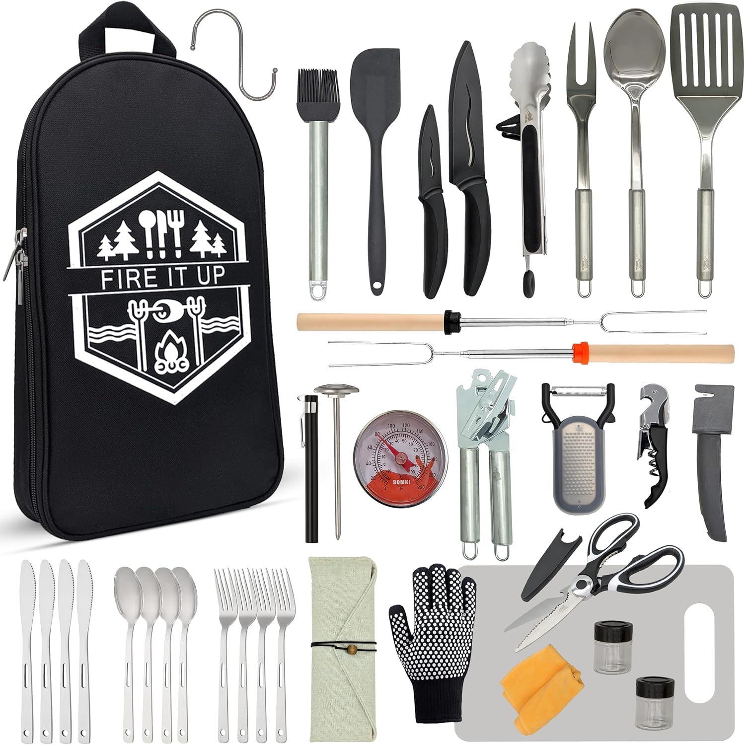 Camping BBQ Cooking Utensils S - Camping Cooking Essentials Kit ulasan dan harga