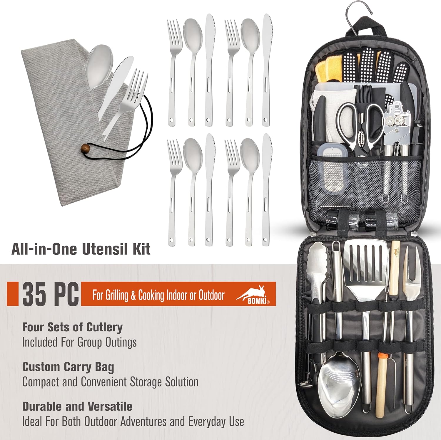 Camping BBQ Cooking Utensils S - Camping Cooking Essentials Kit ulasan dan harga