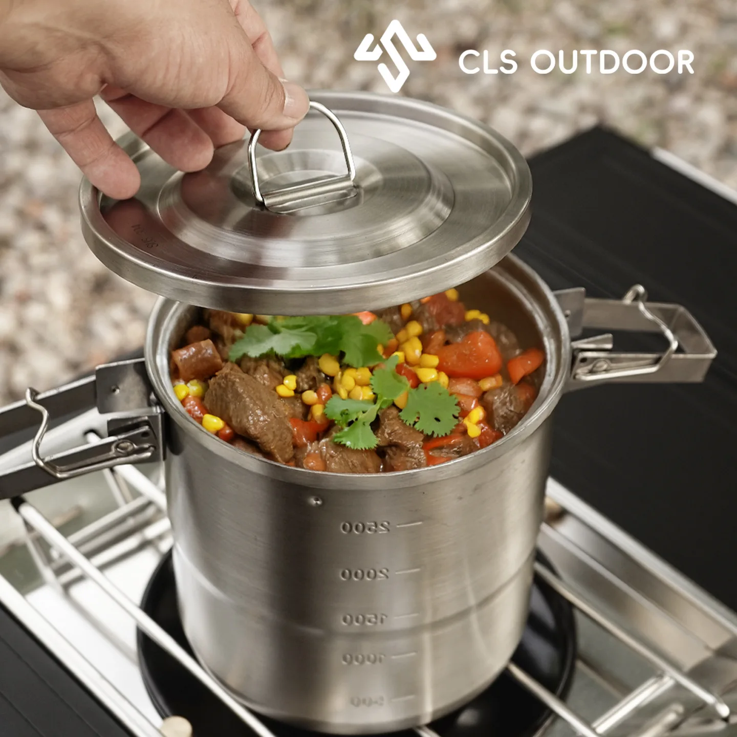 Outdoor Camping 304 Stainless  - Camping Hanging Cooking Pot ulasan dan harga