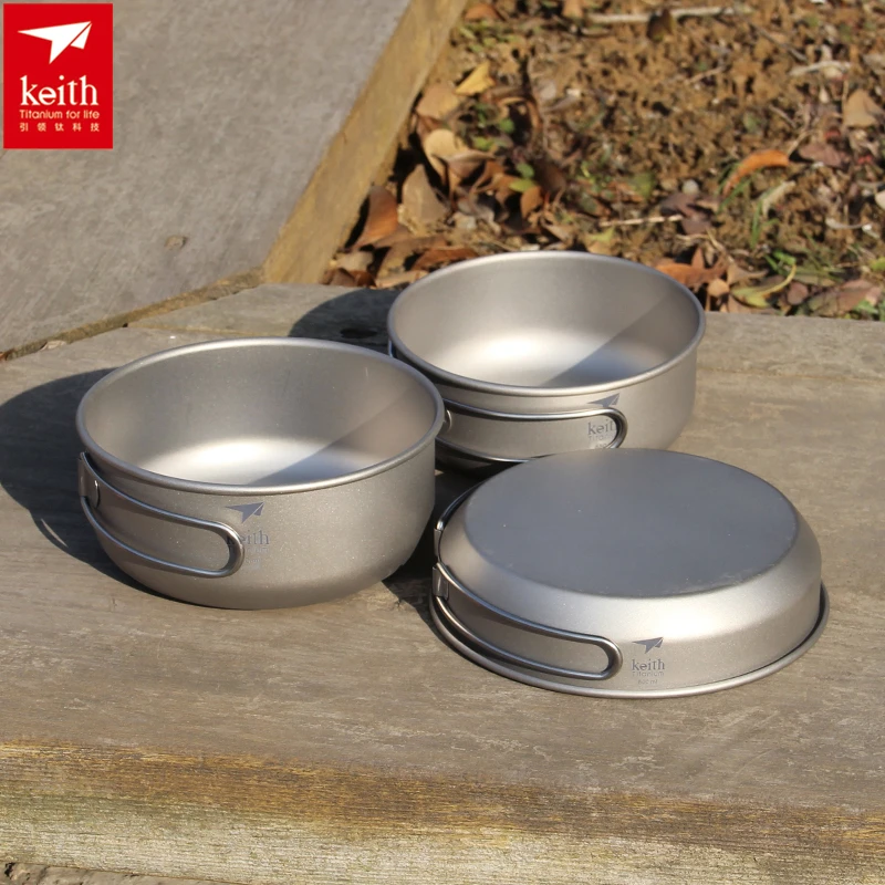 Keith 3PCS Titanium Cookware P - Camping Cooking Set Stainless Steel ulasan dan harga
