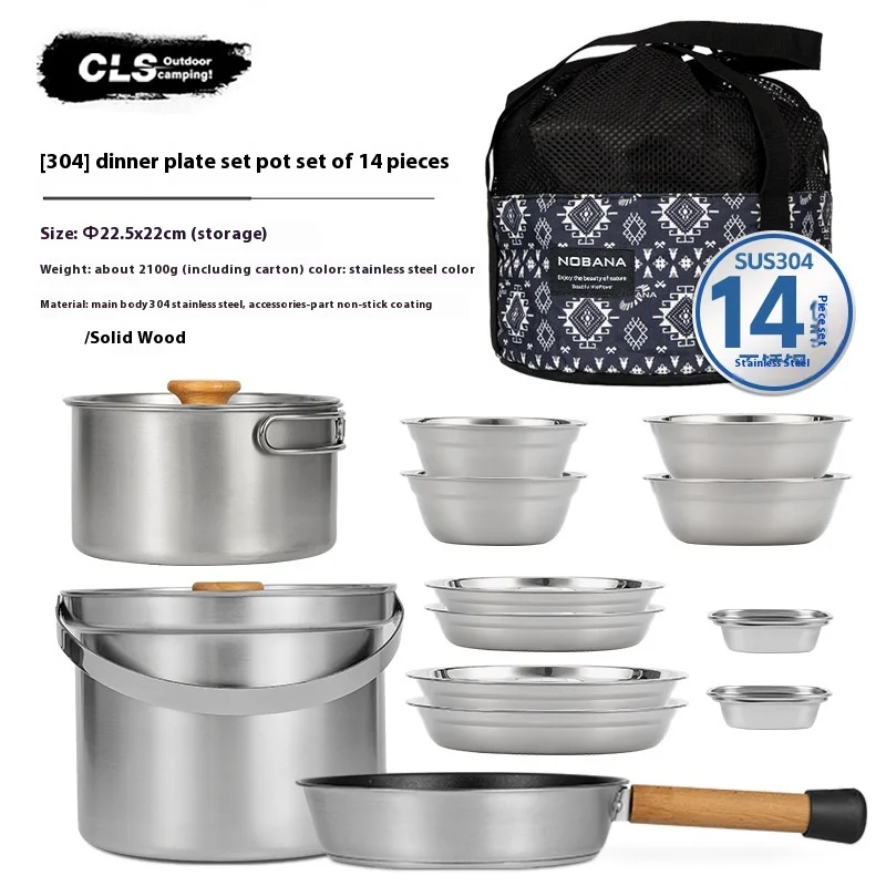 NOBANA&CLS 22PCS Stainless Ste - Camping Cooking Set Stainless Steel ulasan dan harga