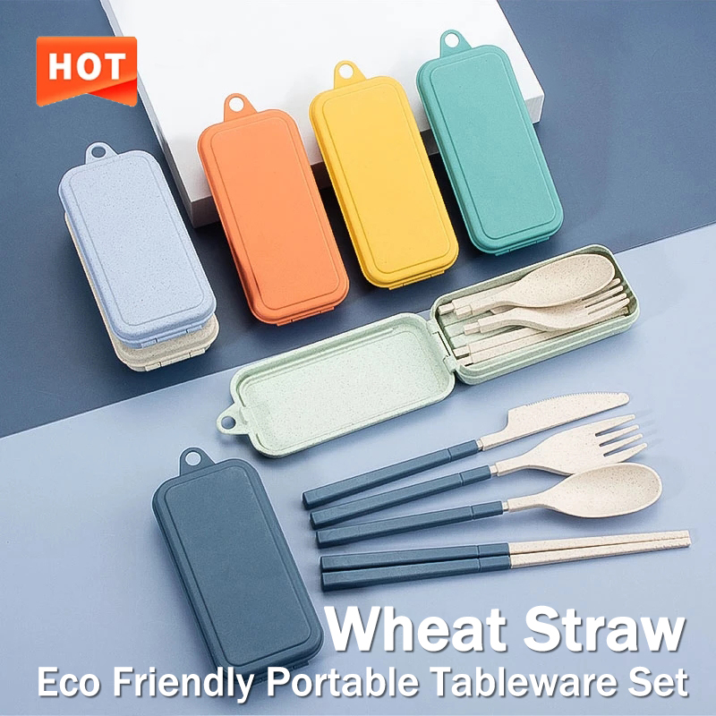 4Pcs Portable Tableware Set Wh - Camping Cooking Cutlery Set ulasan dan harga