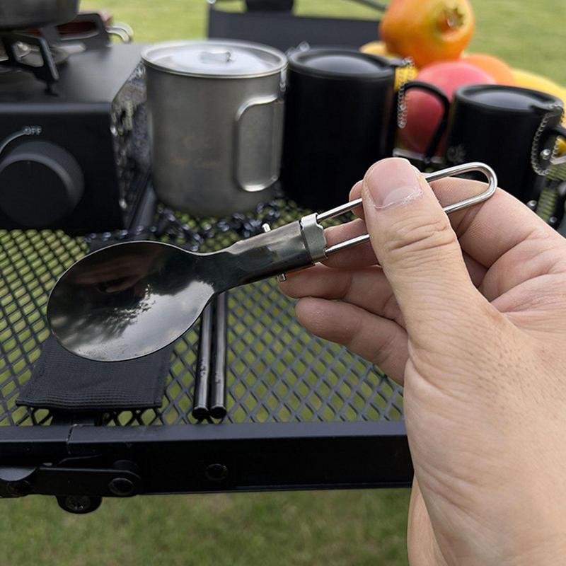 Foldable Spoon Chopsticks Trav - Camping Cooking Cutlery Set ulasan dan harga