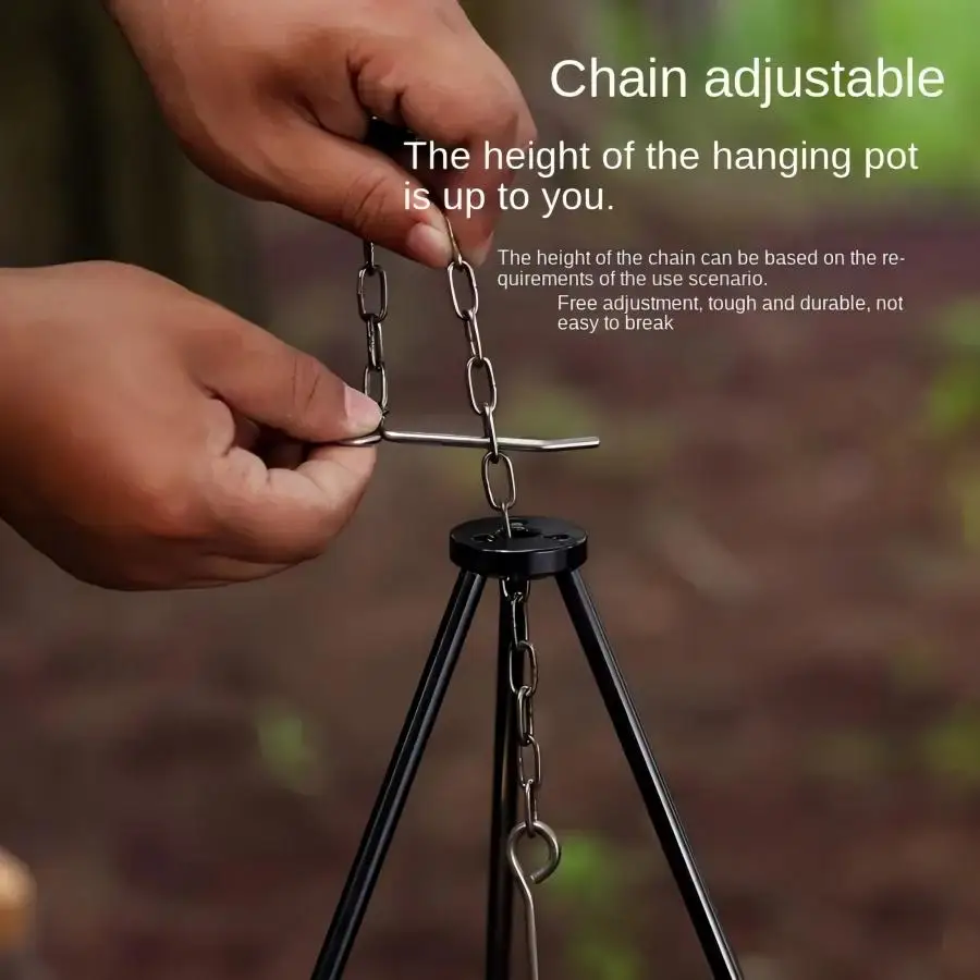 Outdoor Large Bonfire Tripod P - Camping Hanging Cooking Pot ulasan dan harga