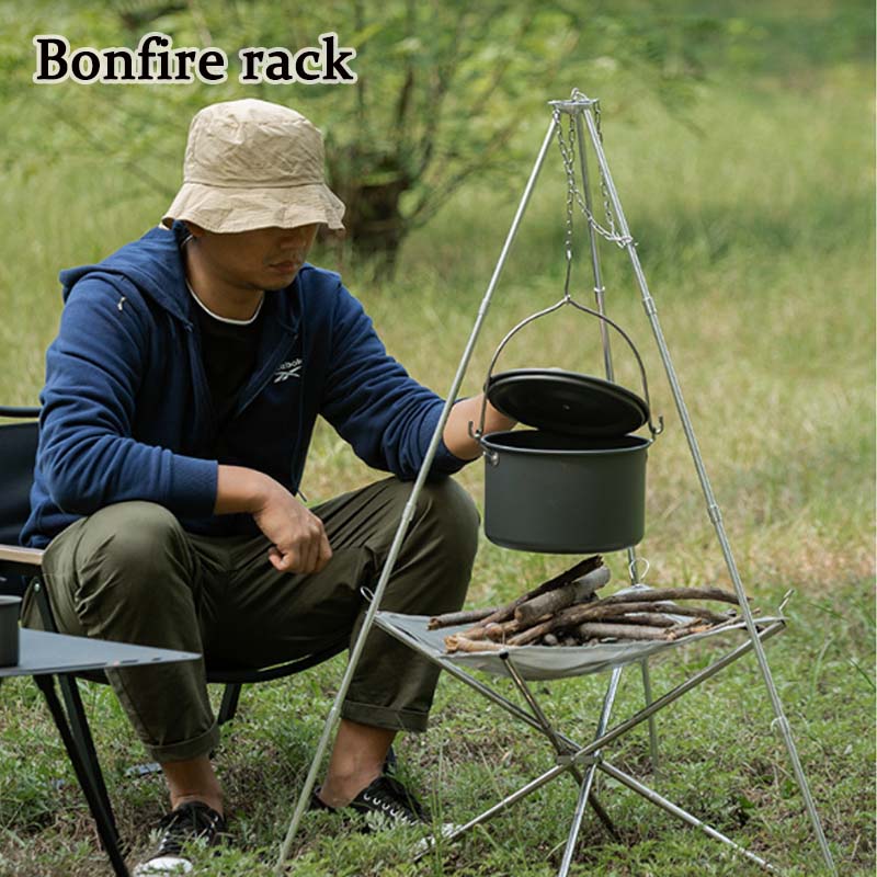 Camping Bonfire Tripod Portabl - Camping Hanging Cooking Pot ulasan dan harga