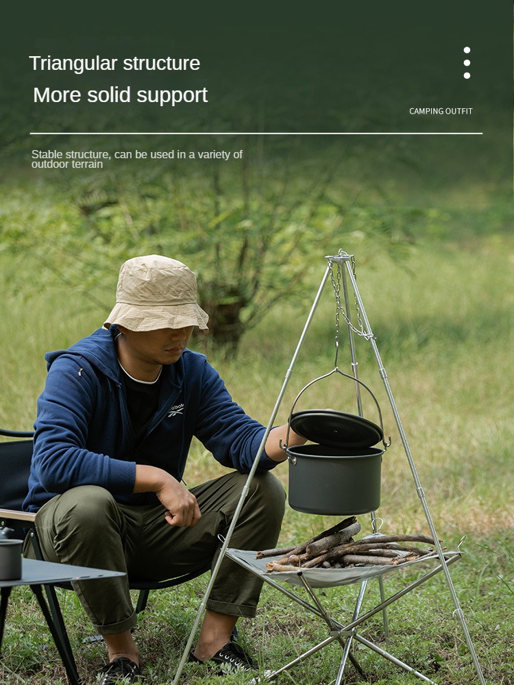 Camping Bonfire Tripod Portabl - Camping Hanging Cooking Pot ulasan dan harga