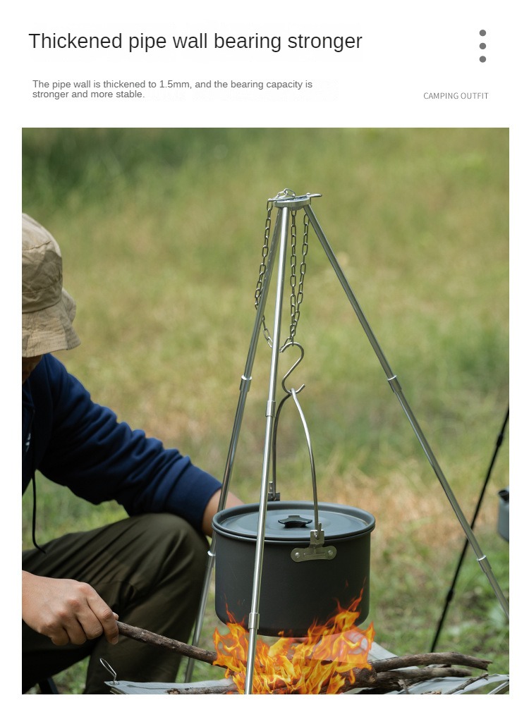 Camping Bonfire Tripod Portabl - Camping Hanging Cooking Pot ulasan dan harga