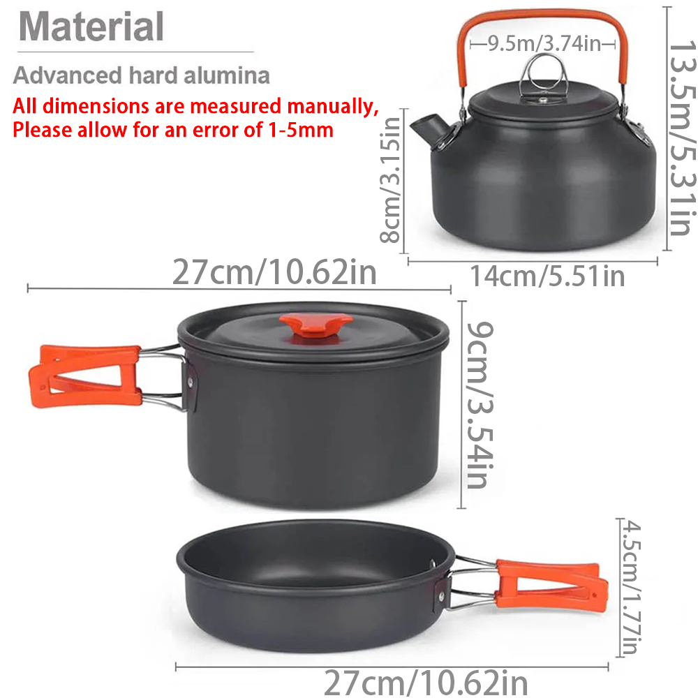 1pcs/1set Camping Cookware Kit - Camping Cooking Equipment Bag ulasan dan harga