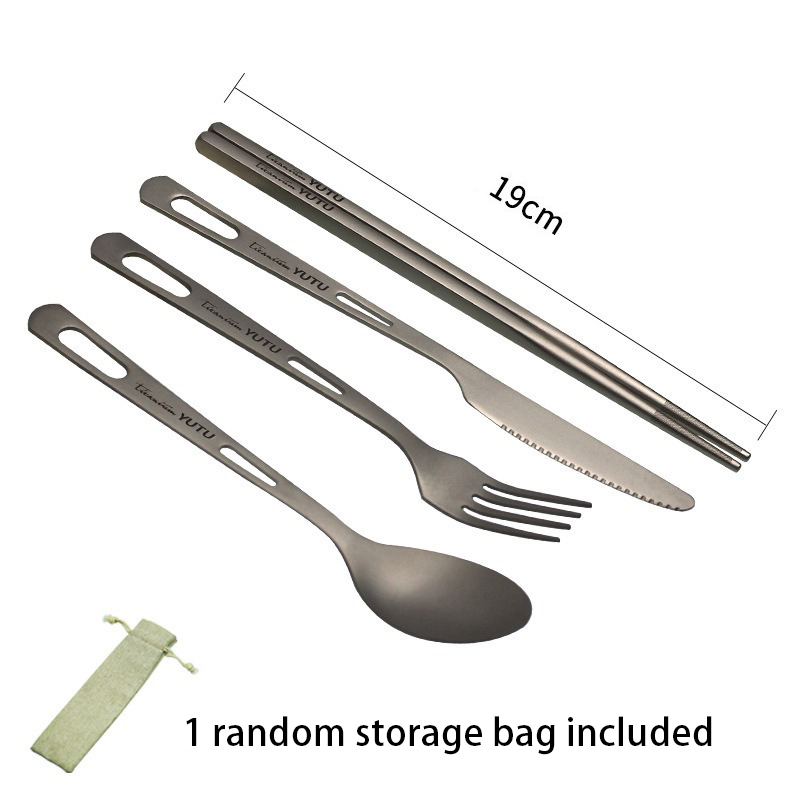 Titanium Tableware Set Camping - Camping Cooking Cutlery Set ulasan dan harga