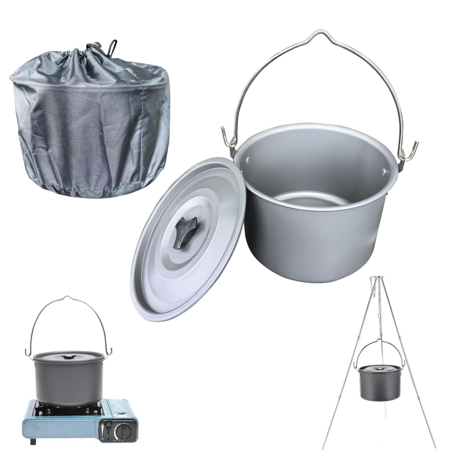 4L Outdoor Hanging Pot Camping - Camping Hanging Cooking Pot ulasan dan harga
