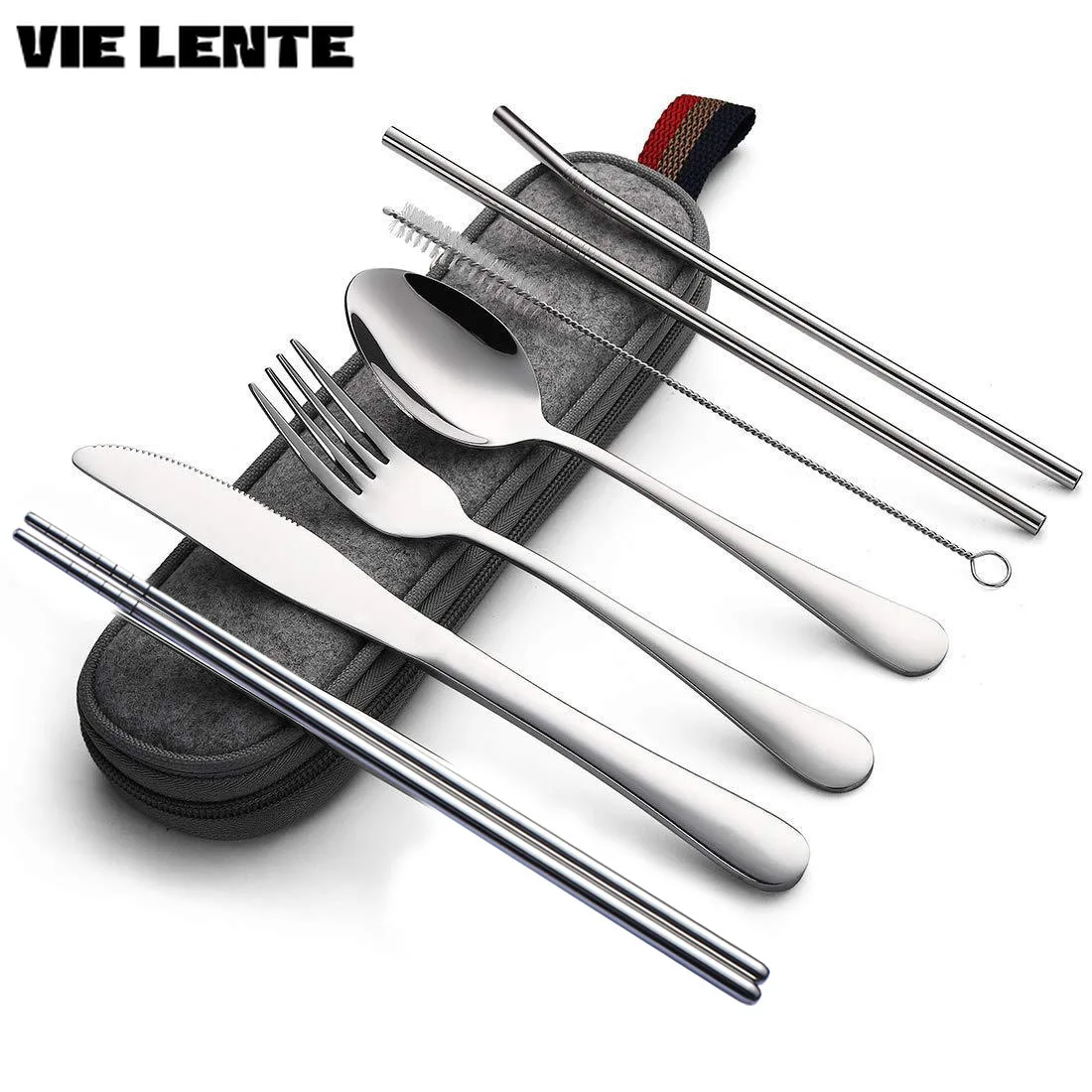 8Pcs/set Tableware Reusable Tr - Camping Cooking Cutlery Set ulasan dan harga
