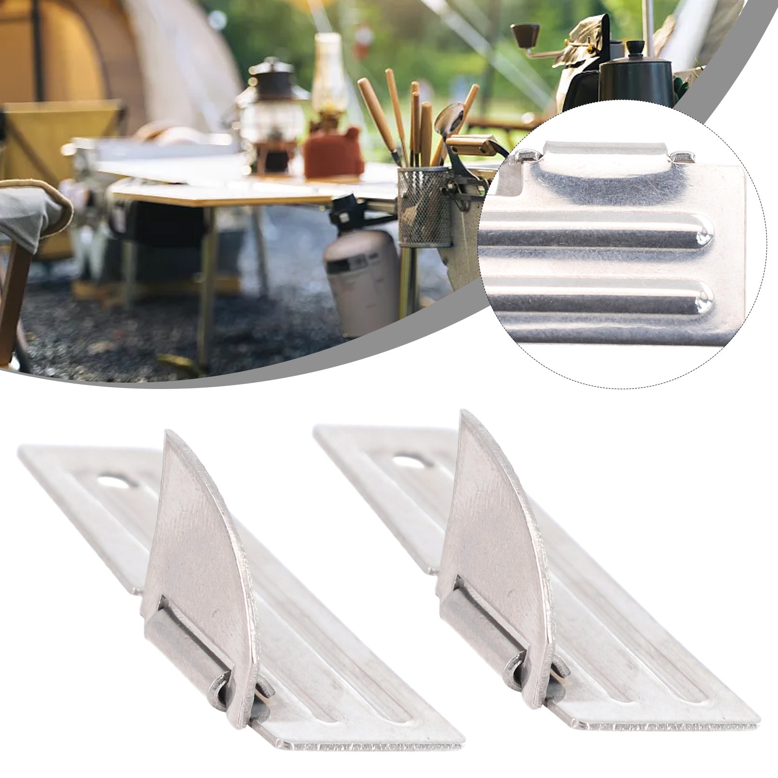 2pcs Stainless Steel Mini Fold - Camping Cooking Gadgets ulasan dan harga