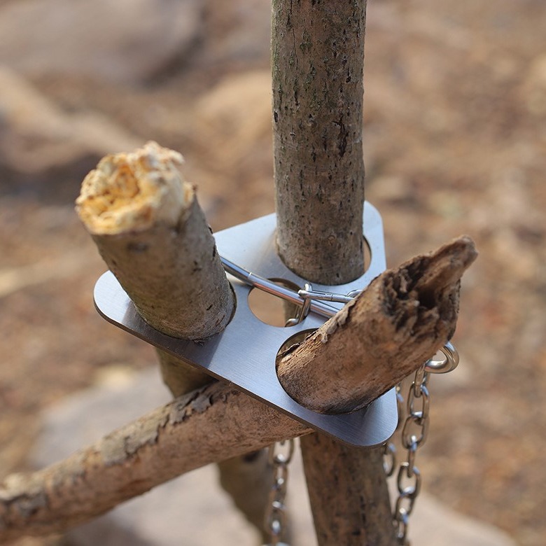 Stainless Steel Camping Tripod - Camping Hanging Cooking Pot ulasan dan harga