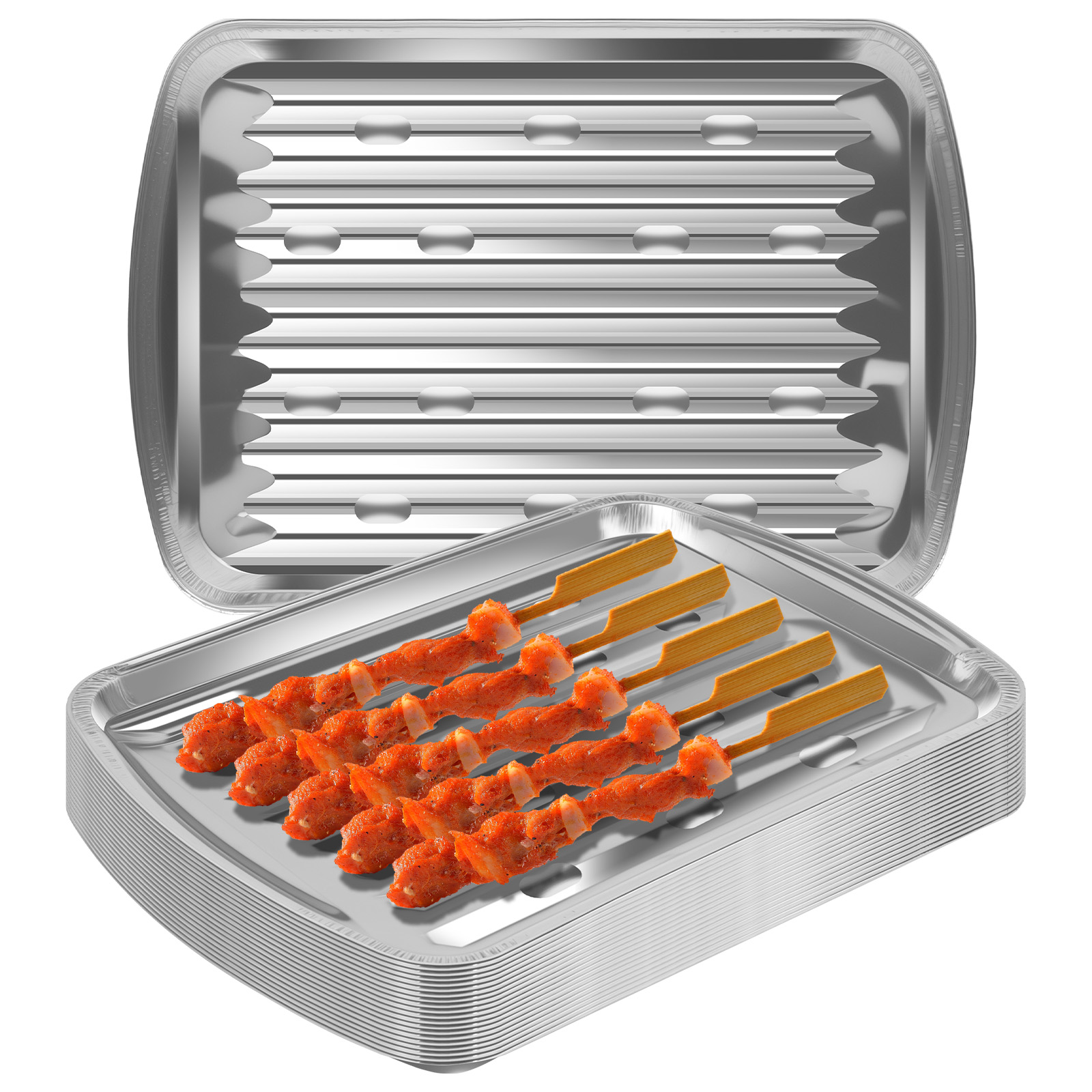 Aluminum Foil Trays Non-Stick  - Camping Cooking Tray ulasan dan harga