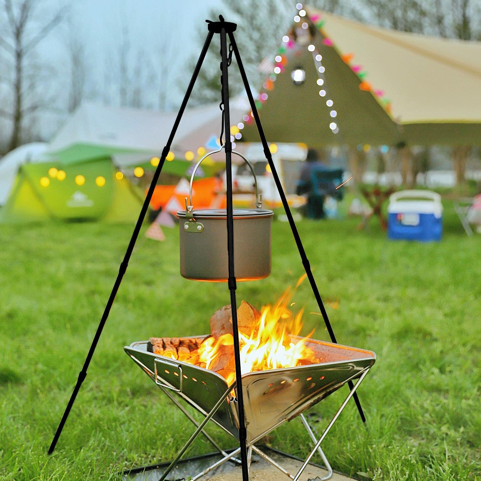 Outdoor Large Bonfire Tripod P - Camping Hanging Cooking Pot ulasan dan harga