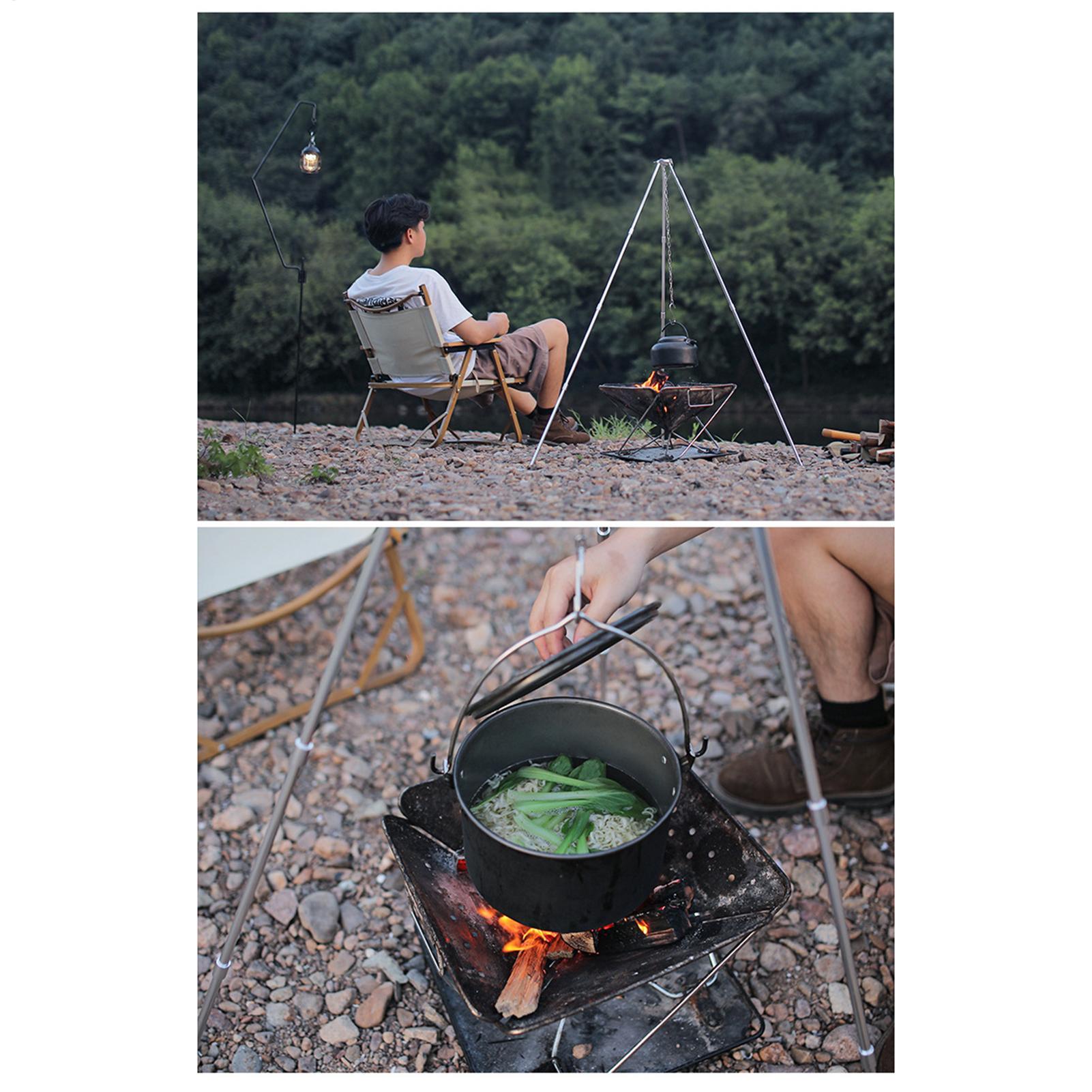 Outdoor Large Bonfire Tripod P - Camping Hanging Cooking Pot ulasan dan harga