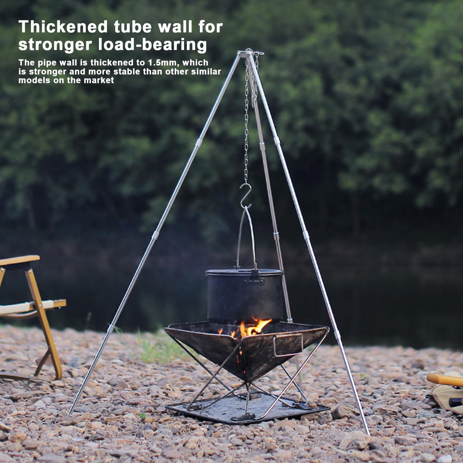 Outdoor Large Bonfire Tripod P - Camping Hanging Cooking Pot ulasan dan harga