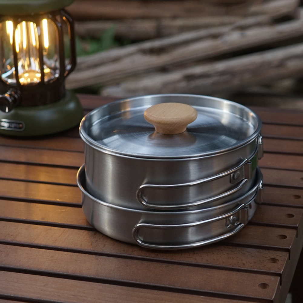 Portable Camping Pan Stainless - Camping Cooking Equipment Bag ulasan dan harga