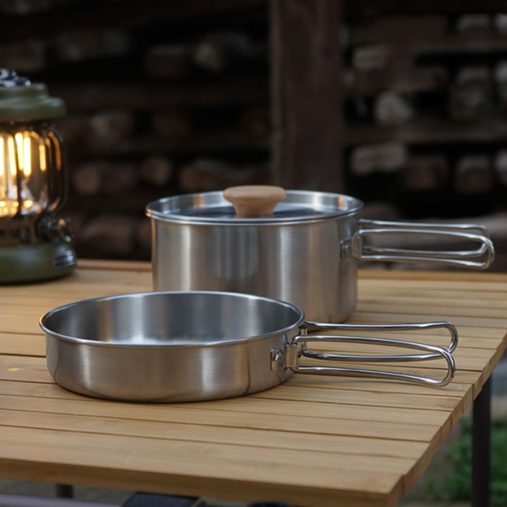 Portable Camping Pan Stainless - Camping Cooking Equipment Bag ulasan dan harga