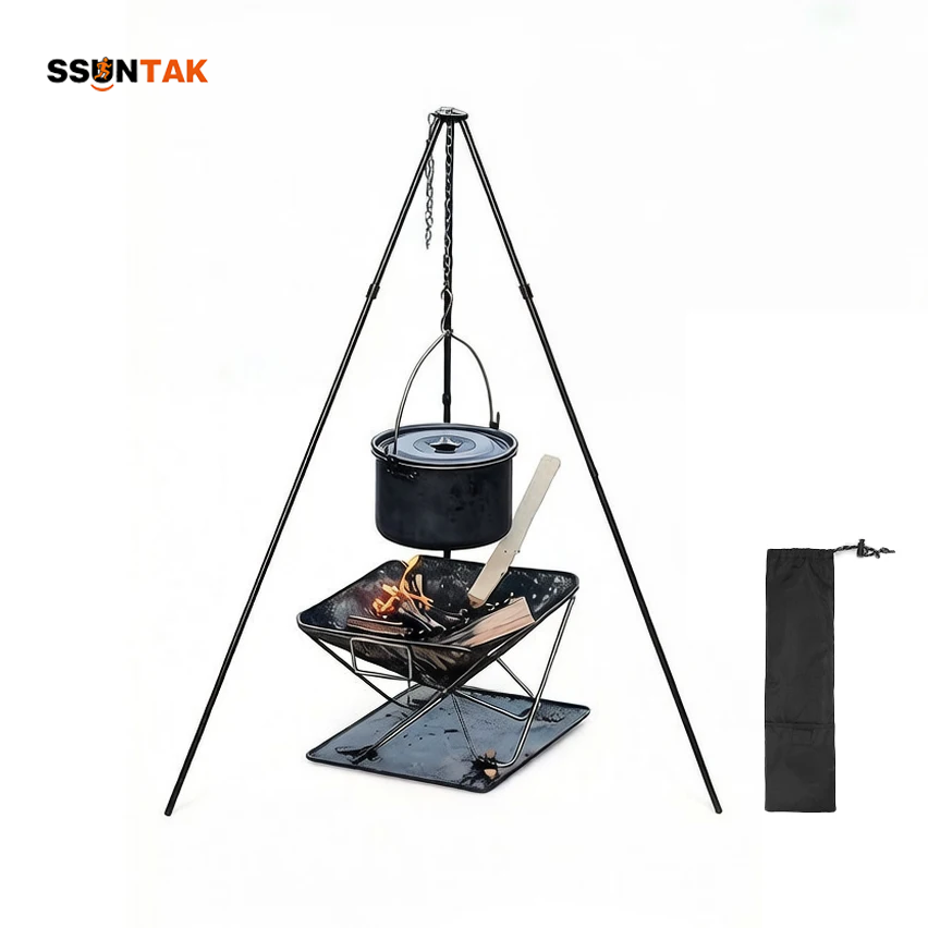 SSUNTAK Portable Detachable Ca - Camping Hanging Cooking Pot ulasan dan harga