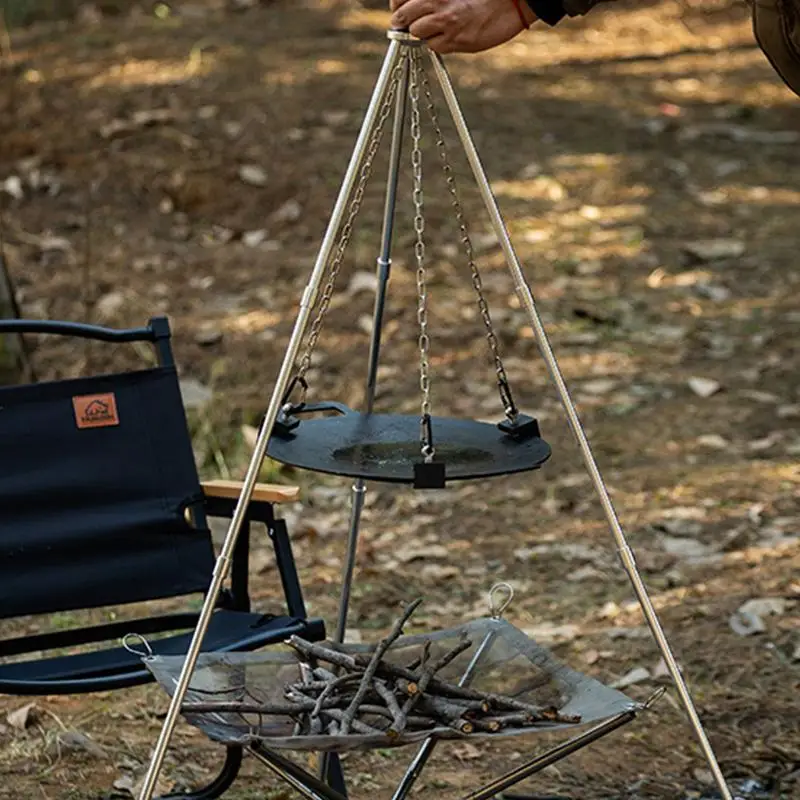 Aluminum Camping Bonfire Tripo - Camping Hanging Cooking Pot ulasan dan harga