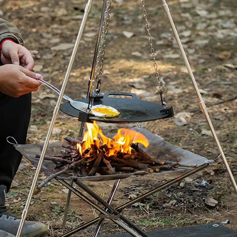 Aluminum Camping Bonfire Tripo - Camping Hanging Cooking Pot ulasan dan harga