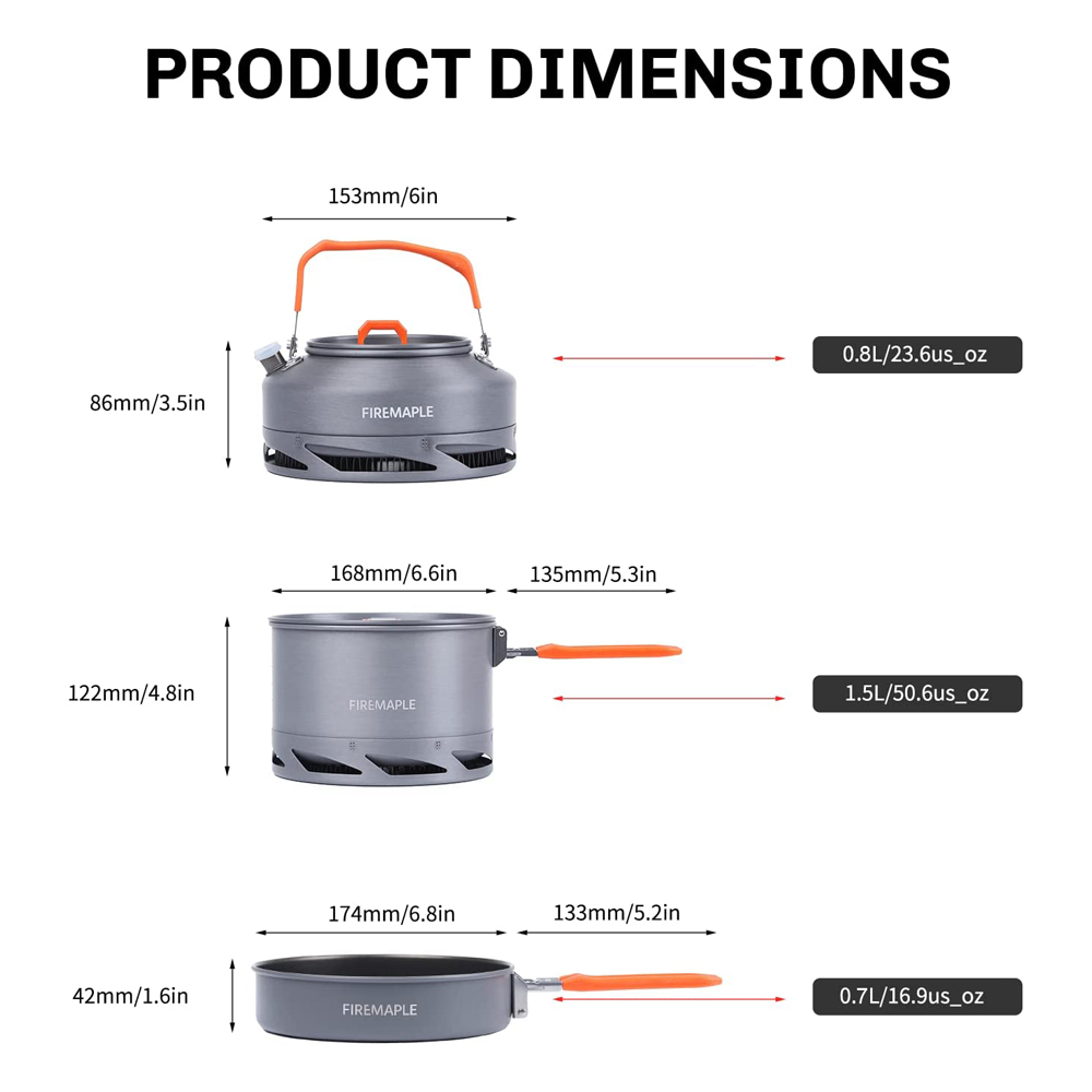 Fire Maple Camping Cookware Ut - Camping Cooking Set With Kettle ulasan dan harga