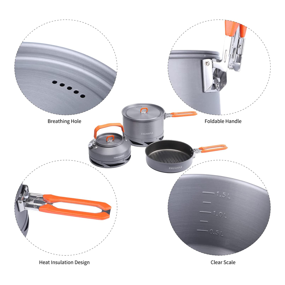 Fire Maple Camping Cookware Ut - Camping Cooking Set With Kettle ulasan dan harga