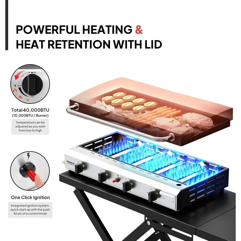 Portable 4-Burner Propane Grid - Camping Cooking Tray ulasan dan harga