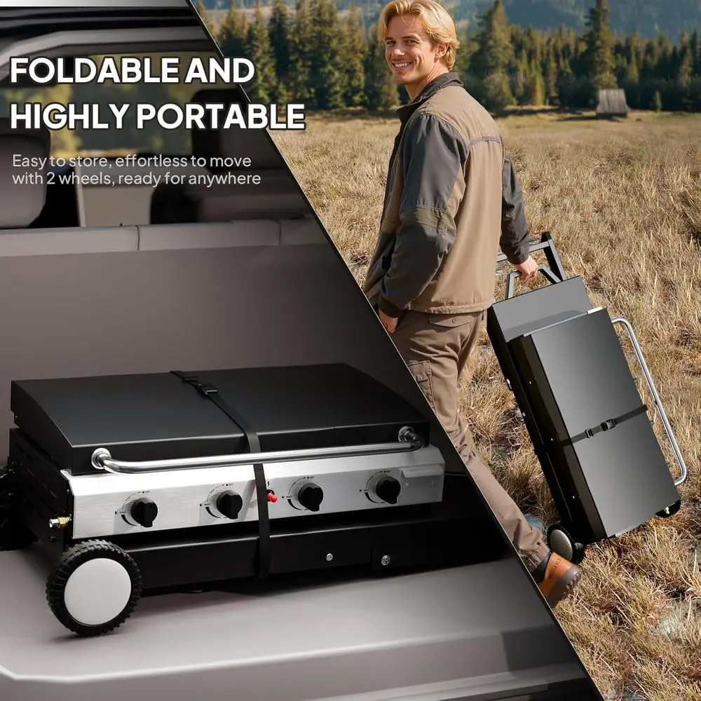 Portable 4-Burner Propane Grid - Camping Cooking Tray ulasan dan harga