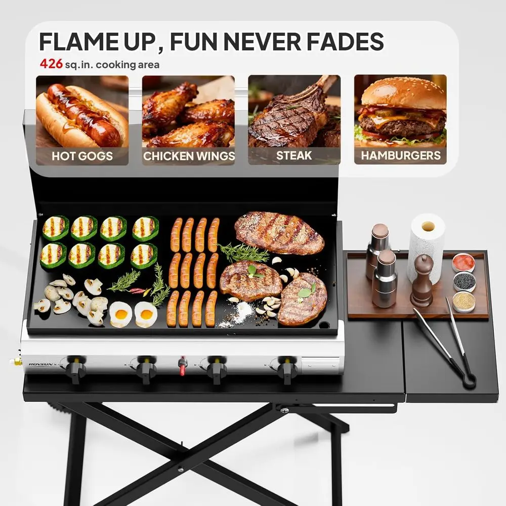 Portable 4-Burner Propane Grid - Camping Cooking Tray ulasan dan harga