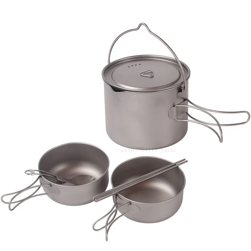 Pure Titanium Camping Cookware - Camping Hanging Cooking Pot ulasan dan harga